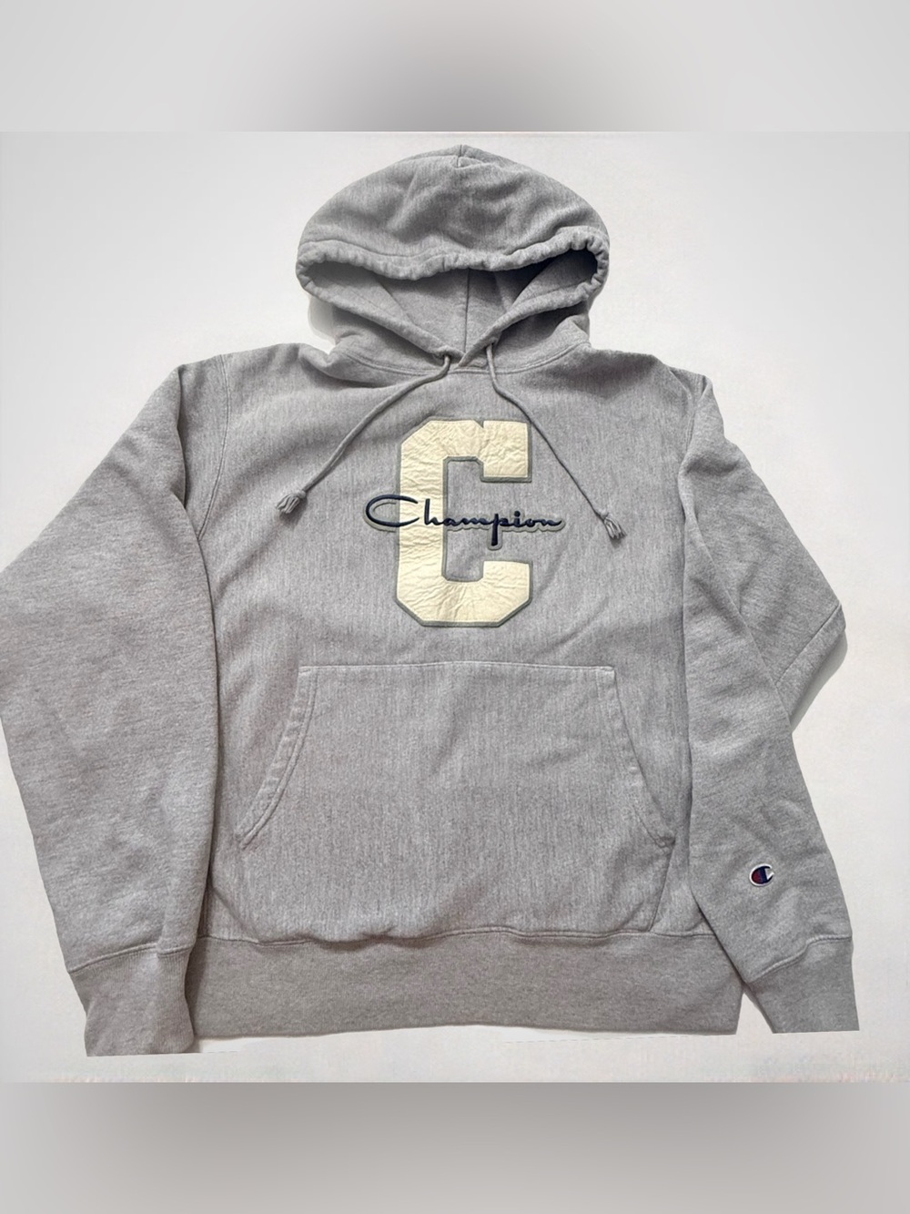 Champion Reverse Weave Big C Logo Gray Hoodie Men’s Medium